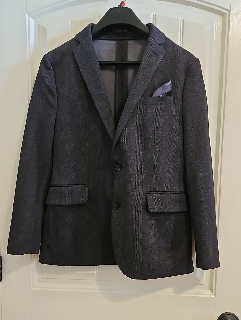 jf j.ferrar Men's Charcoal Navy Textured Two-Button Sport Coat